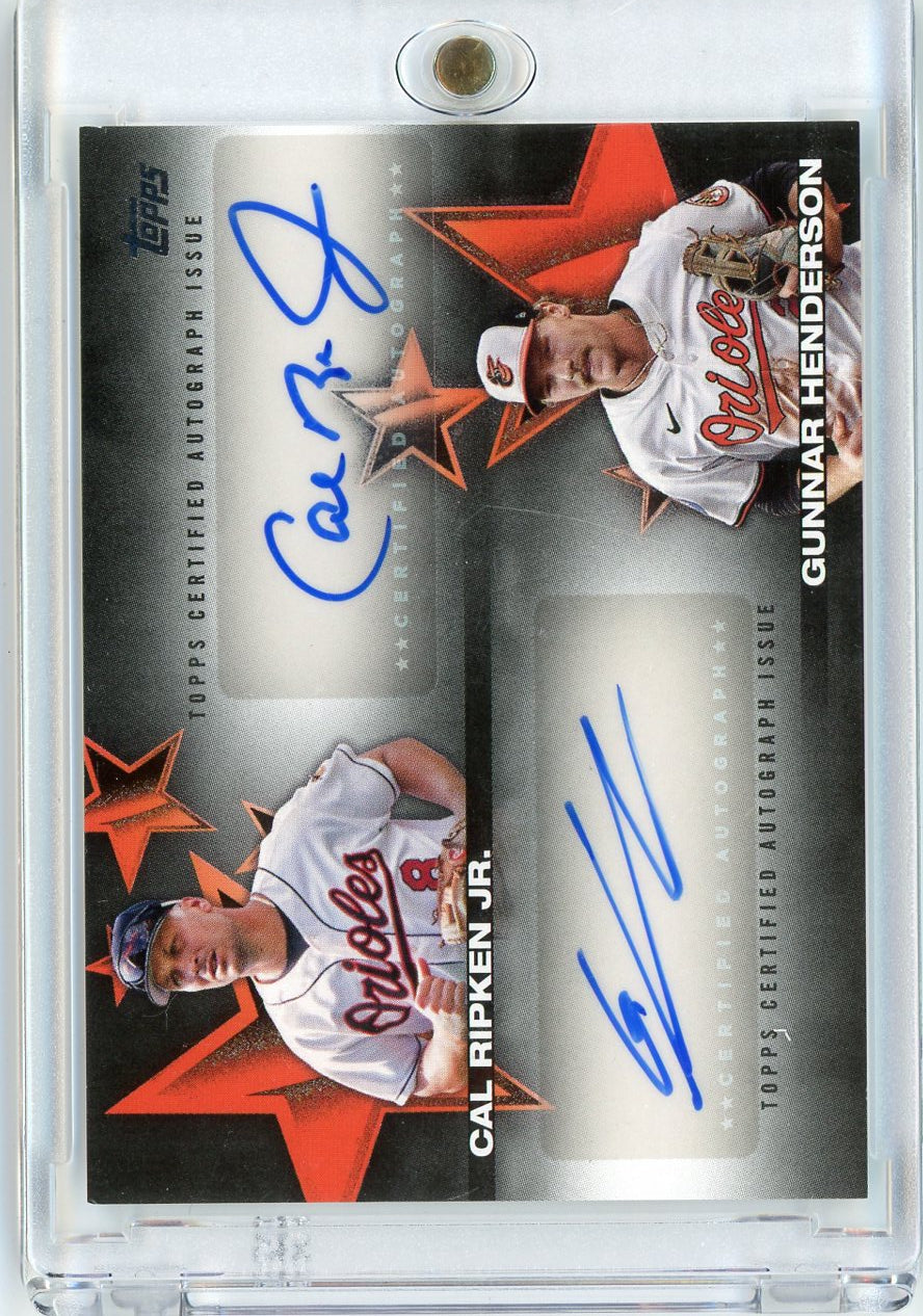 2025 Topps Cal Ripken Jr Gunnar Henderson #BSDARJH /10 Baseball Stars Dual Auto Baltimore Orioles Baseball Card