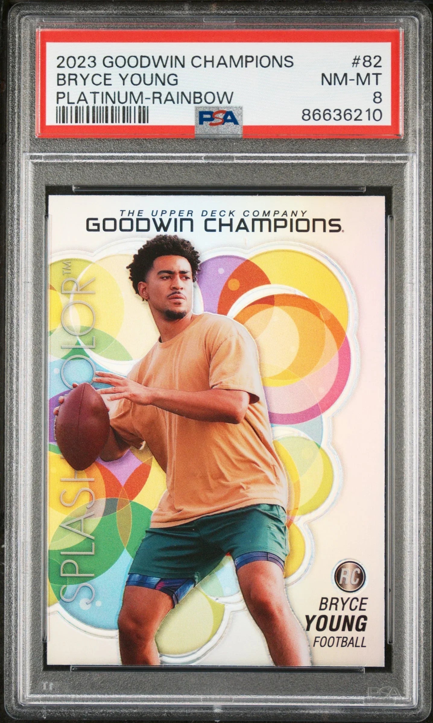 2023 UPPER DECK GOODWIN CHAMPIONS PLATINUM BRYCE YOUNG PLATINUM-RAINBOW #82 - PSA 8