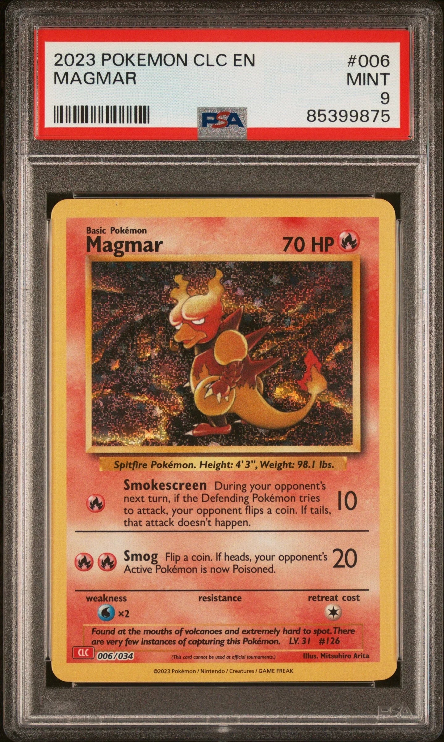 2023 POKEMON CLASSIC CHARIZARD & HO-OH ex DECK MAGMAR #6 PSA 9