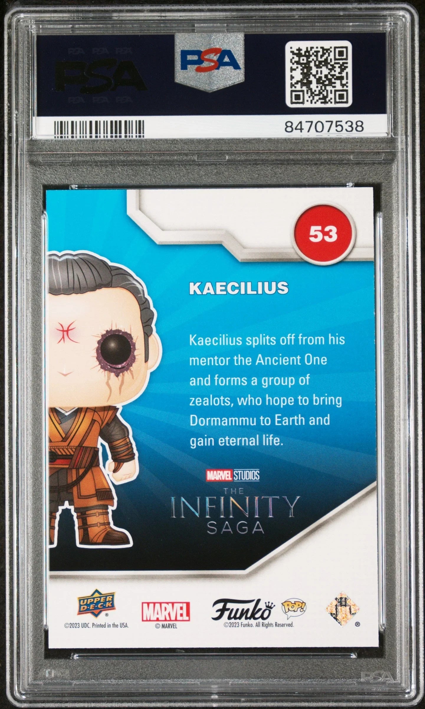 2023 UPPER DECK FUNKO POP MARVEL KAECILIUS CONVENTION #53 PSA 10