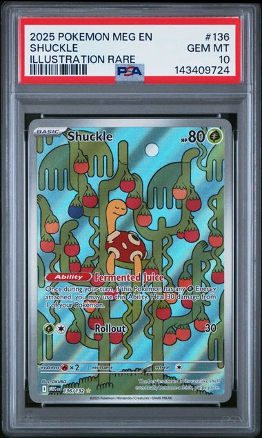 2025 POKEMON MEG EN-MEGA EVOLUTION #136 SHUCKLE ILLUSTRATION RARE PSA GEM MT 10