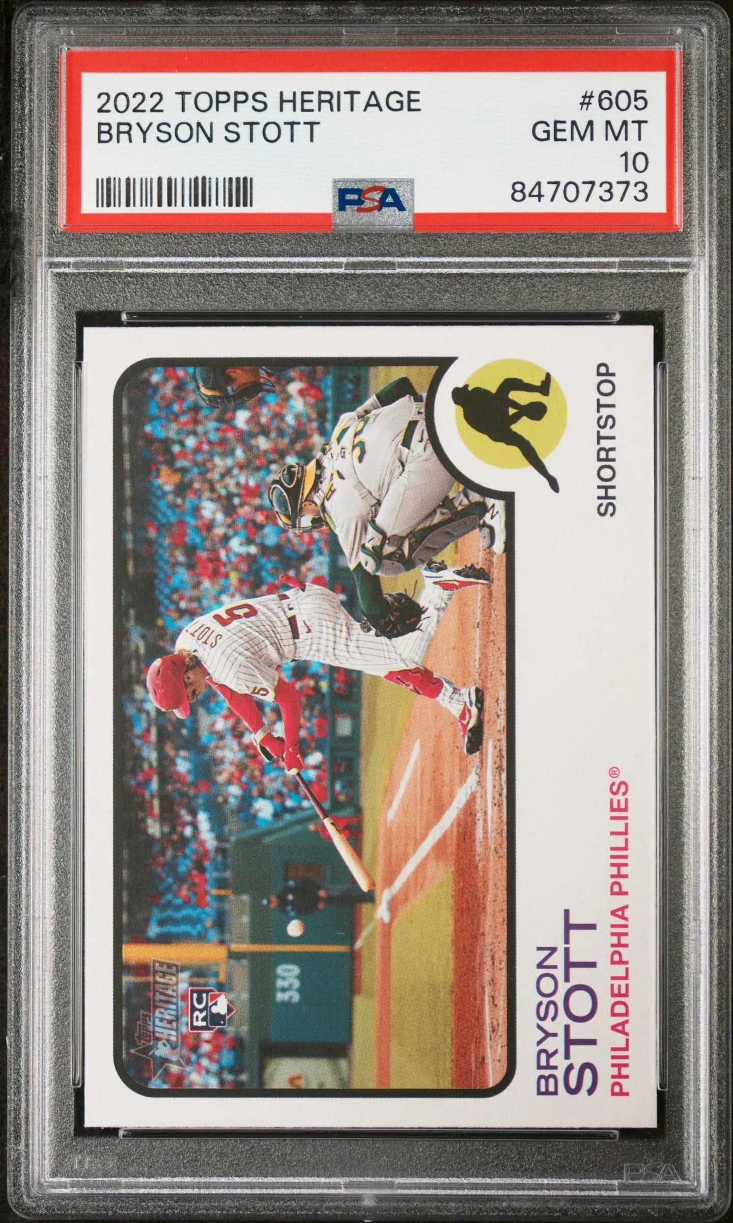 2022 TOPPS HERITAGE BRYSON STOTT #605 - PSA 10 ROOKIE CARD