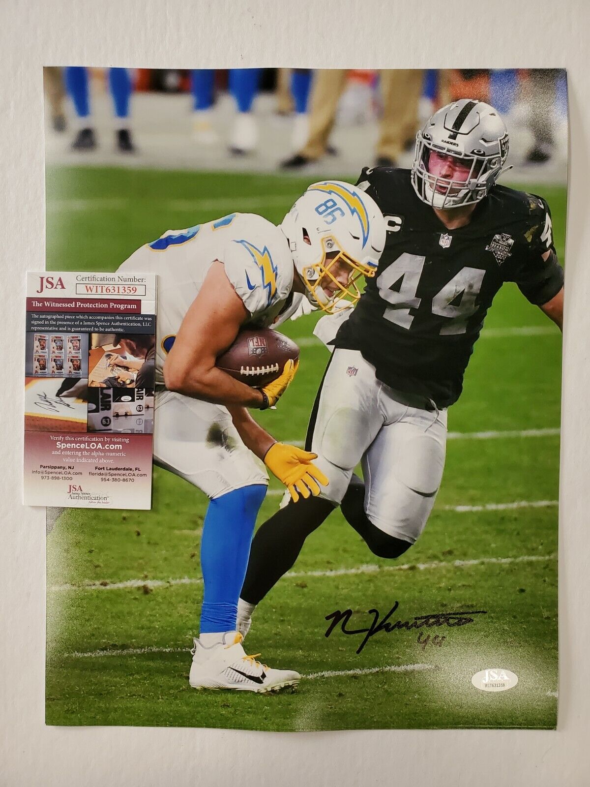 Oakland Raiders Nick Kwiatkoski Autographed 11X14 Photo Jsa Coa