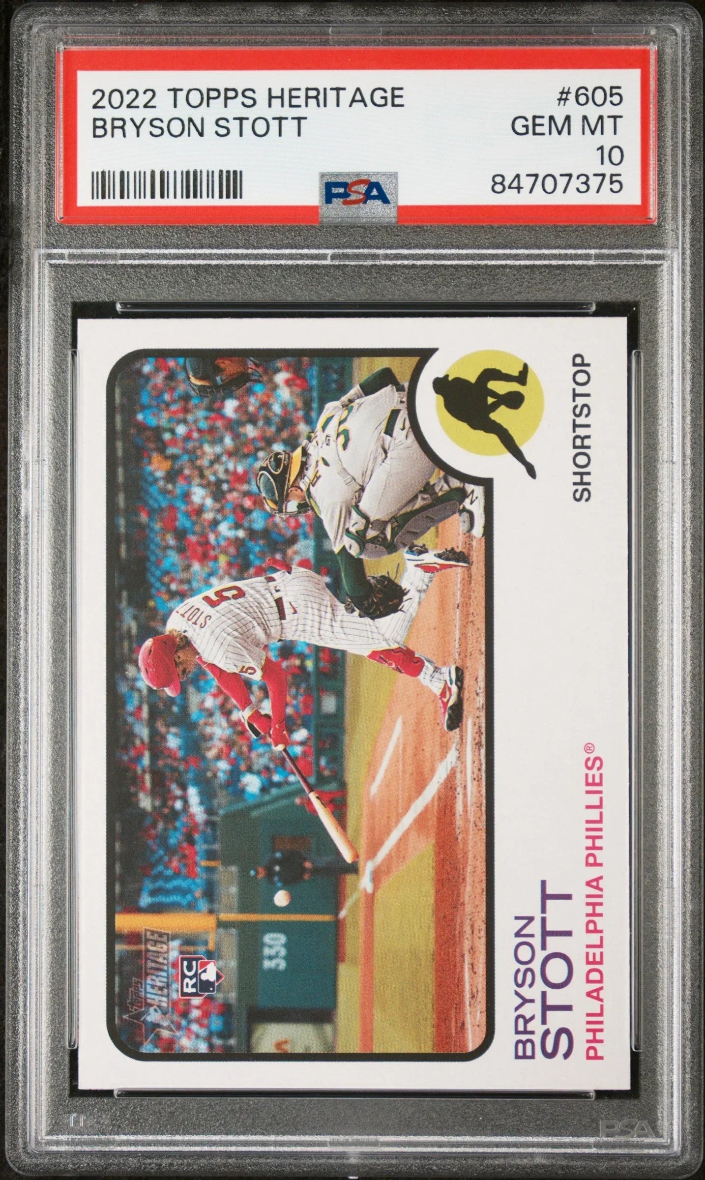 2022 TOPPS HERITAGE BRYSON STOTT #605 - PSA 10 ROOKIE CARD