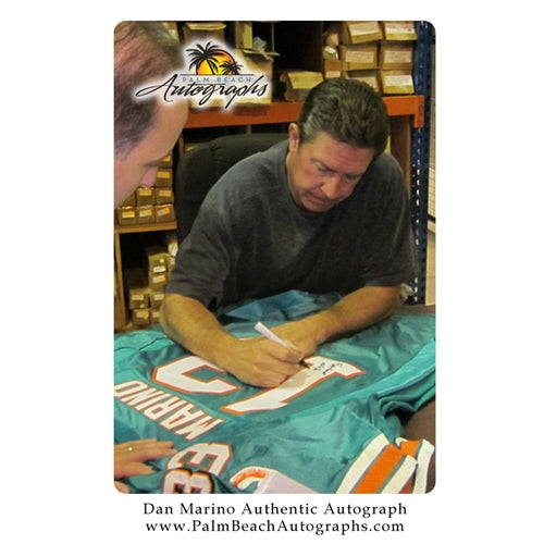 Dan Marino Autographed Miami Dolphins (Teal #13) Deluxe Framed Jersey - Marino Holo