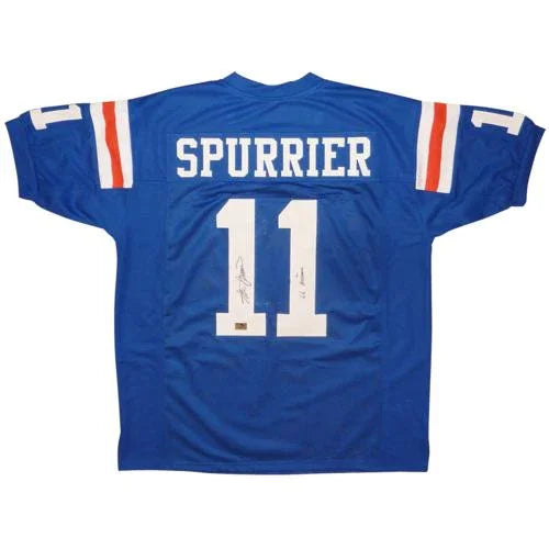 Steve Spurrier Autographed Florida Gators (Blue #11) Custom Jersey w/ "66 Heisman" - JSA