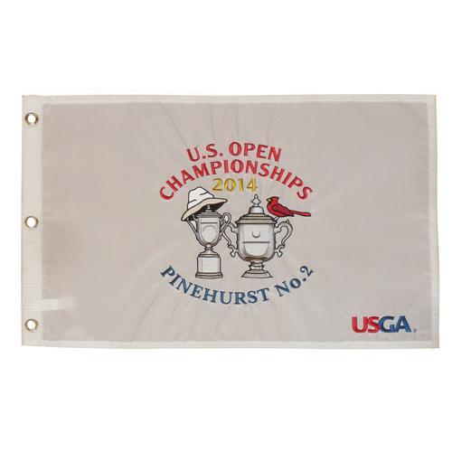 2014 U.S. Open Pinehurst #2 (White Embroidered) Unsigned Golf Pin Flag - Martin Kaymer Champion