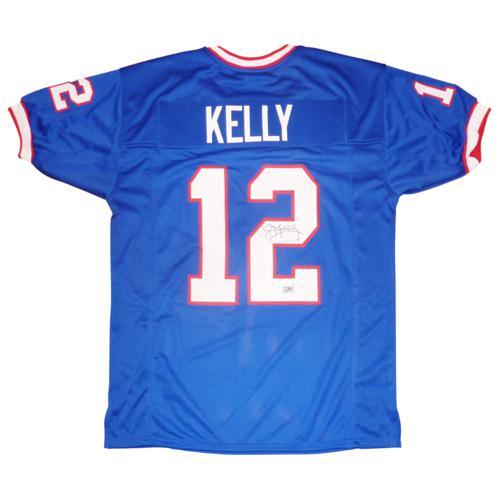 Jim Kelly Autographed Buffalo Bills (Blue #12) Custom Jersey - Kelly Holo