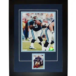 Steve McNair Autographed Rookie Card Deluxe Framed with Tennessee Titans 8x10 Photo