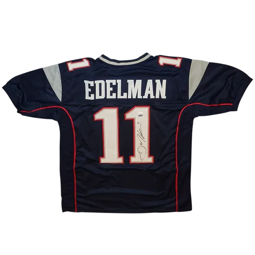 Julian Edelman Autographed New England Patriots (Blue #11) Custom Jersey - JSA