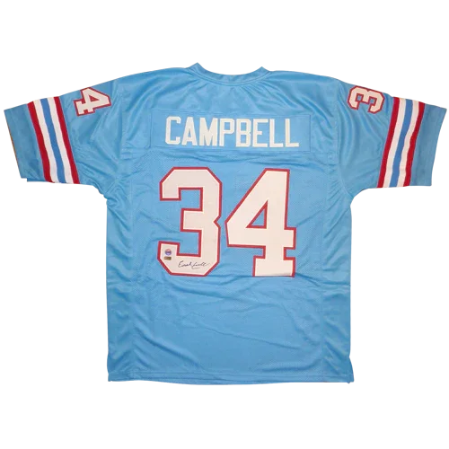 Earl Campbell Autographed Houston Oilers (Blue #34) Custom Jersey