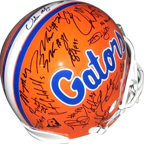 2006 Florida Gators National Championship Team and Urban Meyer Autographed Florida Gators Pro Line Helmet - 44 Signatures