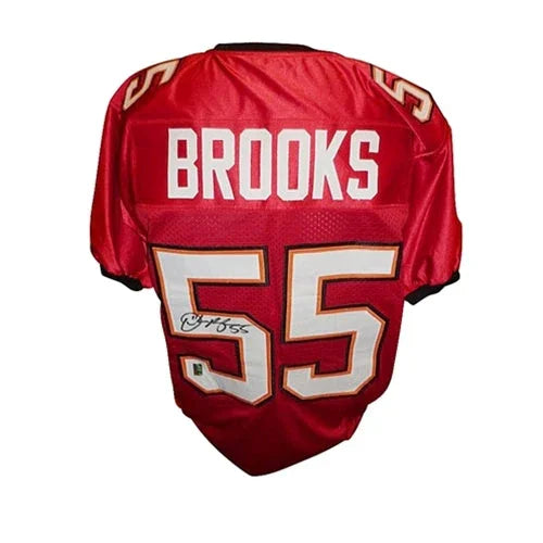 Derrick Brooks Autographed Tampa Bay Buccaneers (Red #55) Custom Jersey - Beckett