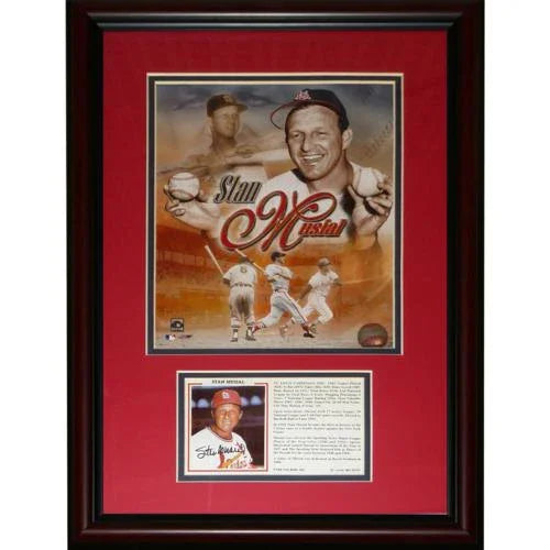 Stan Musial Autographed St. Louis Cardinals (Collage) "Signature Series" Frame with Cachet