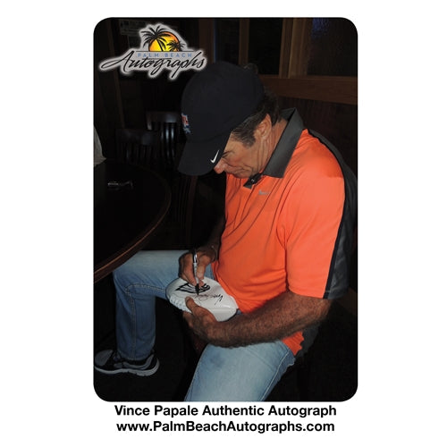 Vince Papale Autographed Philadelphia Eagles Logo Football w/ Invincible Inscription - JSA