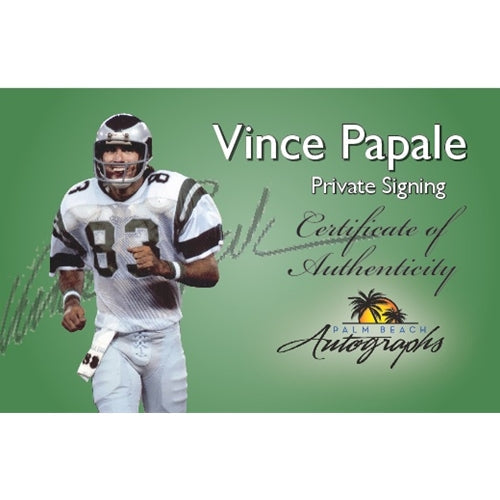 Vince Papale Autographed Philadelphia Eagles Logo Football w/ Invincible Inscription - JSA