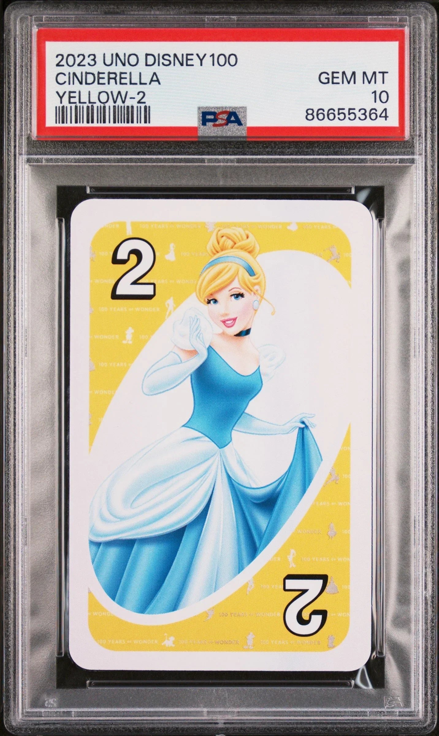 2023 UNO DISNEY 100 CINDERELLA YELLOW 2 PSA 10