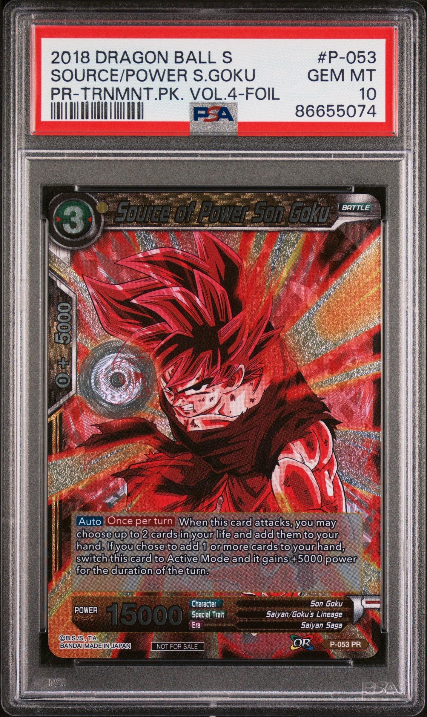 2018 DRAGON BALL SUPER SOURCE/POWER S.GOKU #P-053 - PSA 10
