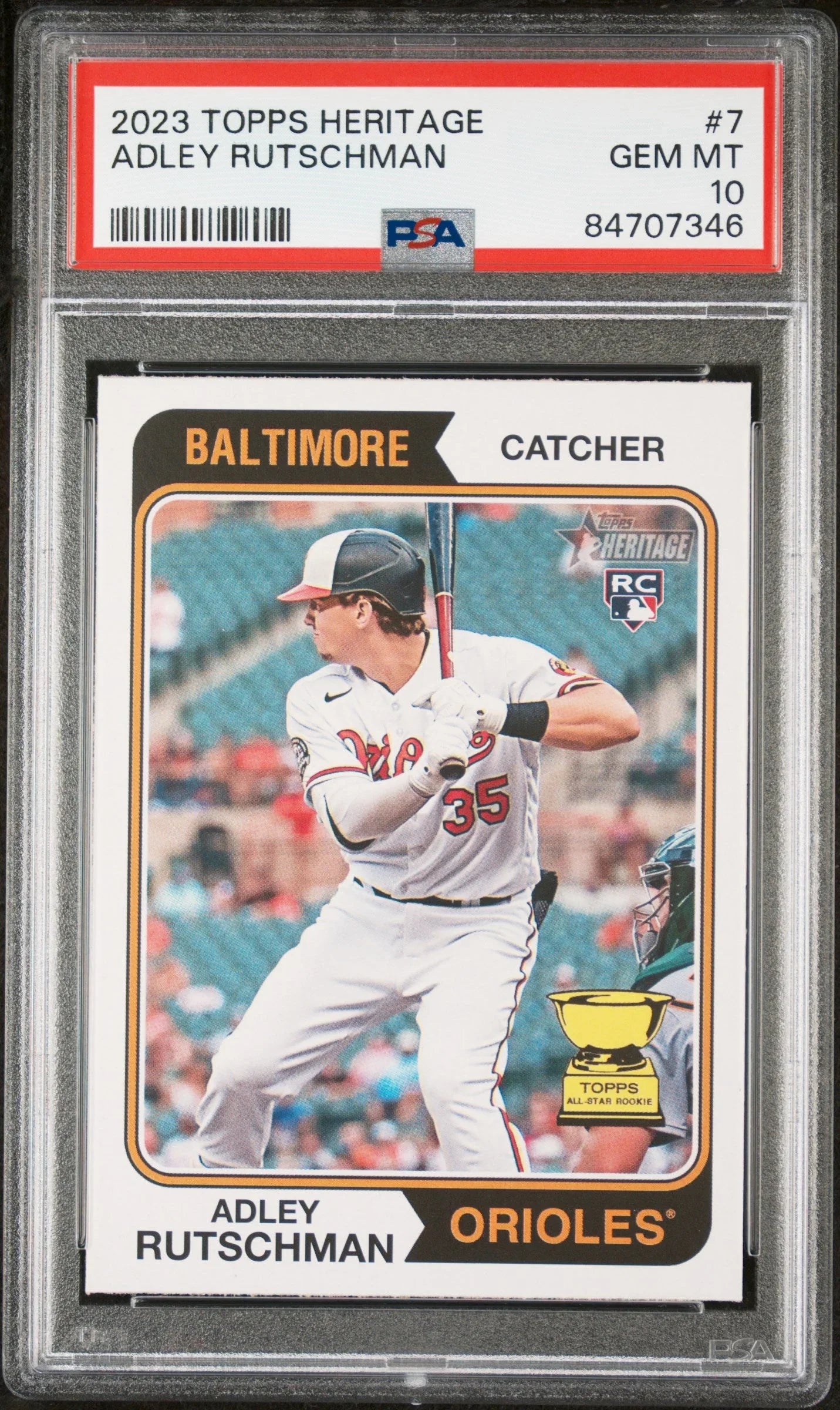 2023 TOPPS HERITAGE ADLEY RUTSCHMAN #7 - PSA 10