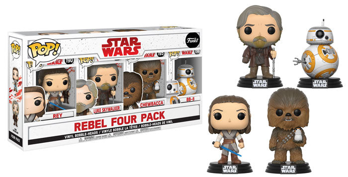 Rey (Glow in the Dark), Luke Skywalker, Chewbacca, BB-8 4-Pack - Costco Exclusive