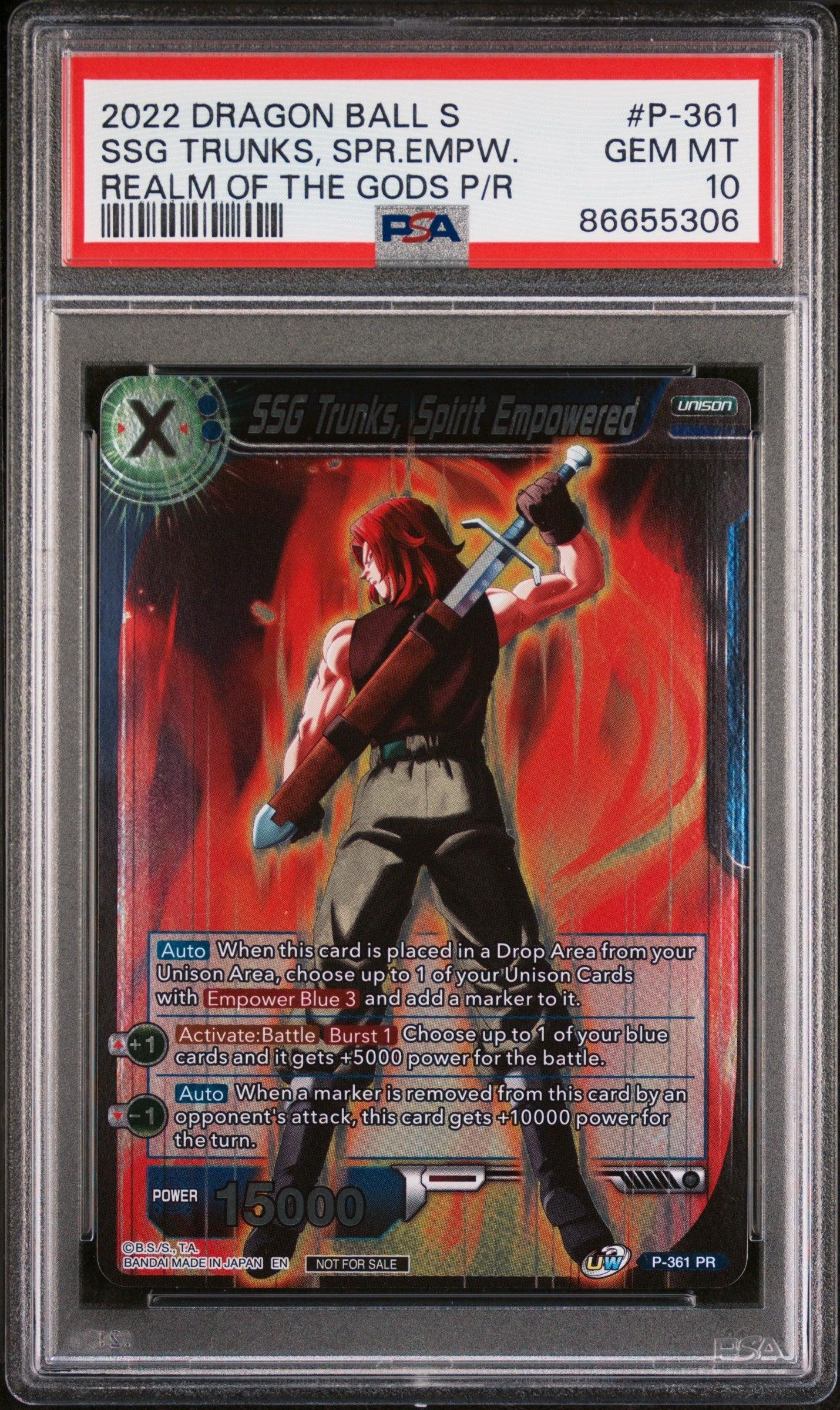 2022 DRAGON BALL SUPER SSG TRUNKS, SPR.EMPW. #P-361 - PSA 10
