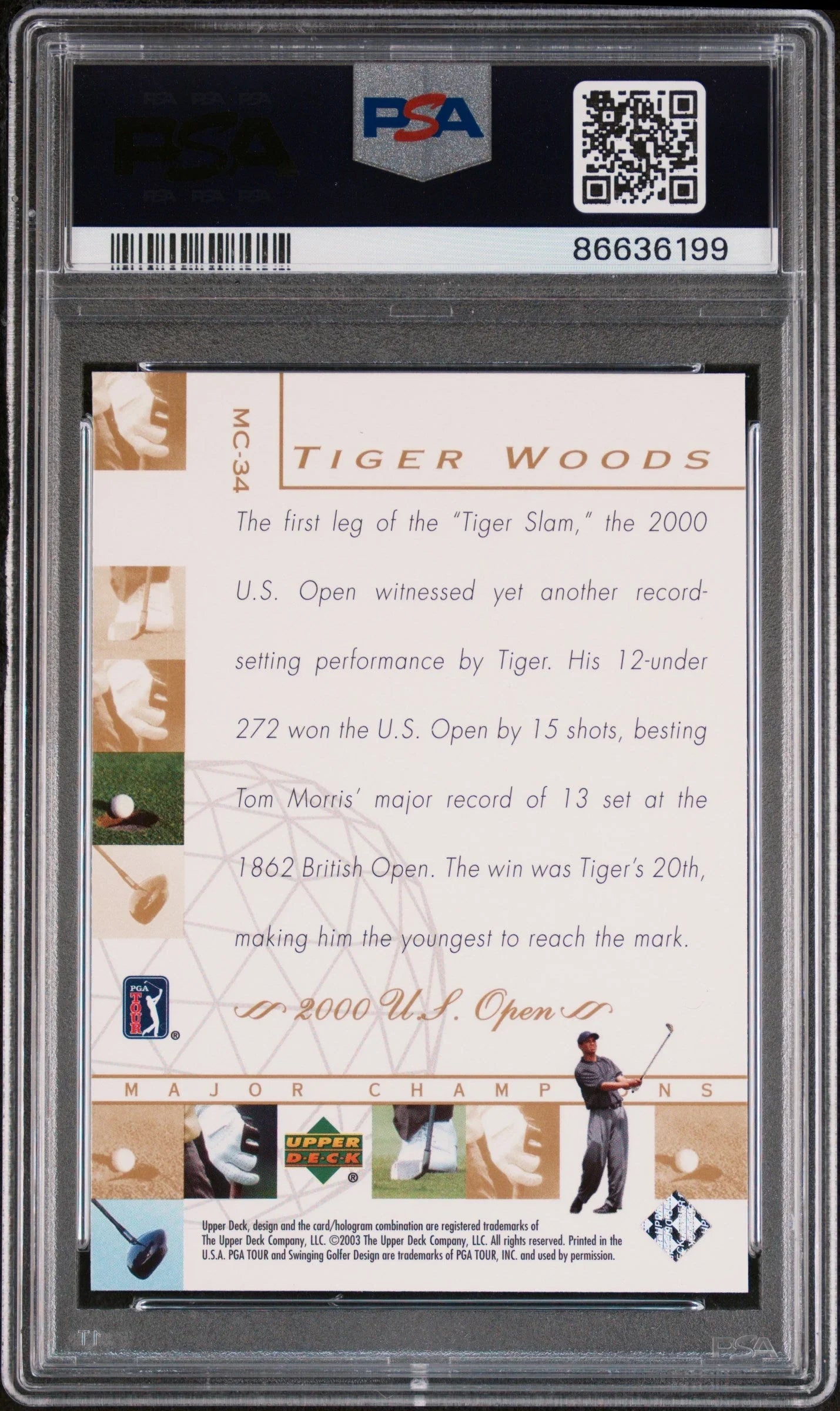 2003 UPPER DECK MAJOR CHAMPIONS TIGER WOODS #MC-34 - PSA 10