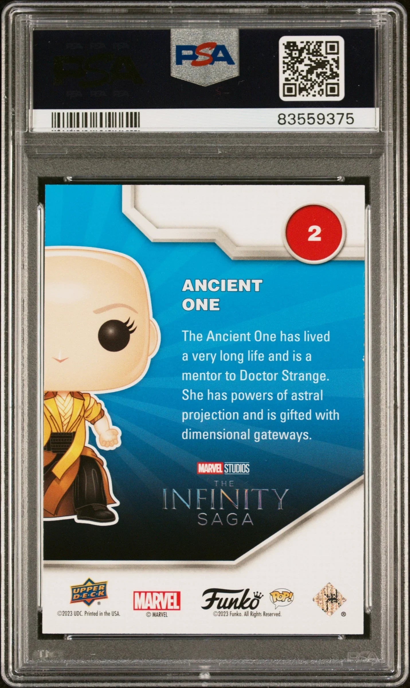 2023 UPPER DECK FUNKO POP MARVEL ANCIENT ONE CONVENTION #2 PSA 10