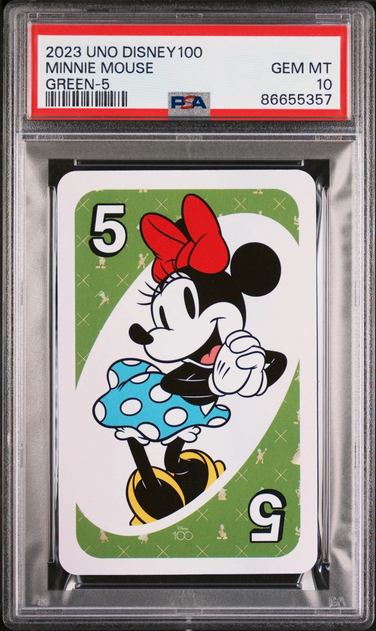 2023 UNO DISNEY 100 MINNIE MOUSE GREEN 5 PSA 10