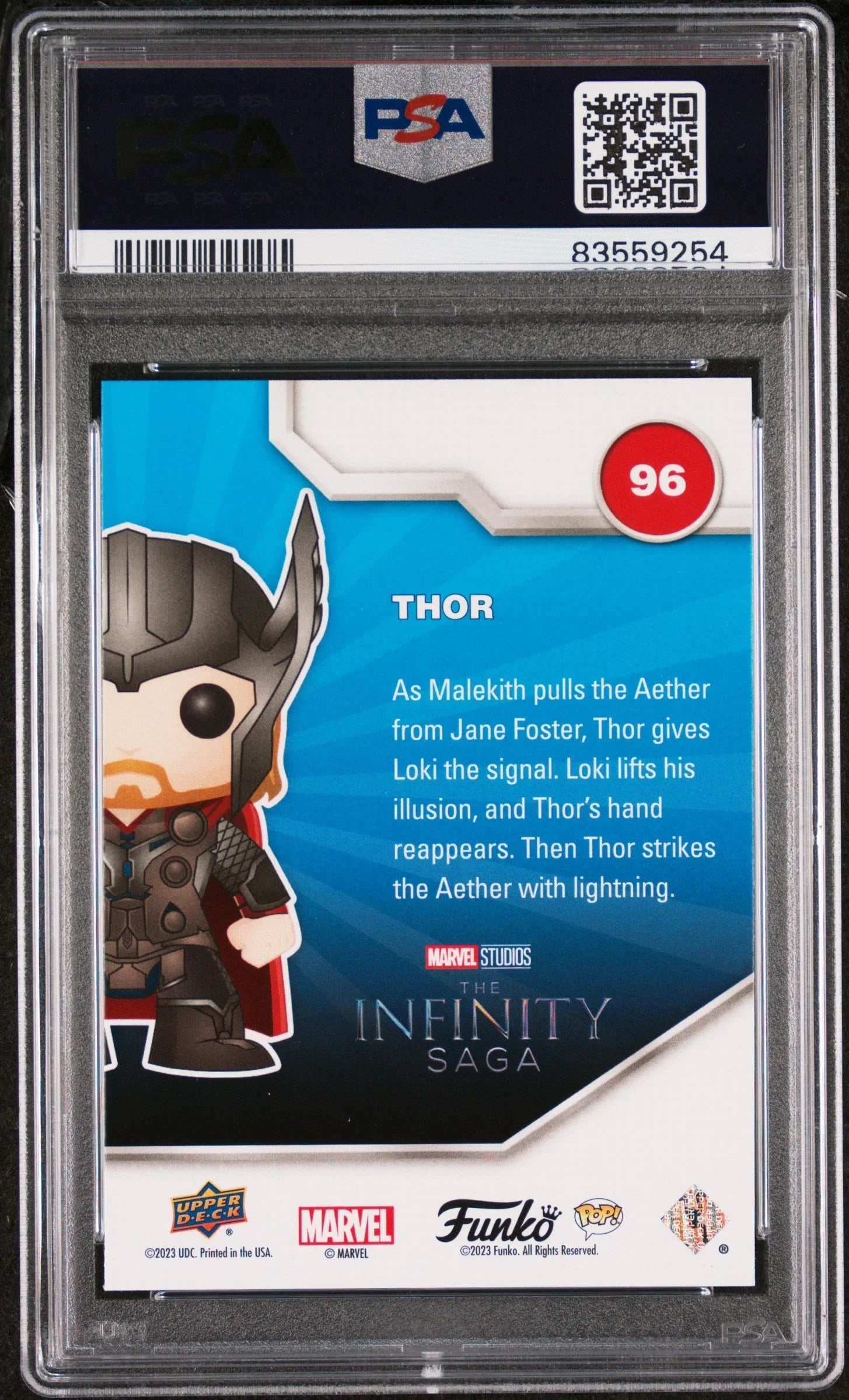 2023 UPPER DECK FUNKO POP MARVEL THOR PLATINUM #96 PSA 10