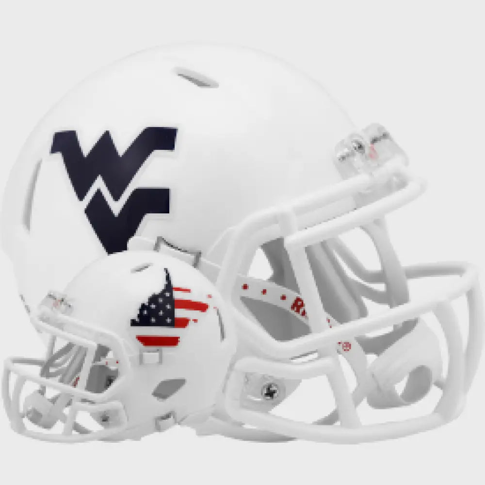 West Virginia Mountaineers NCAA Mini Speed Football Helmet Stars and Stripes NCAA