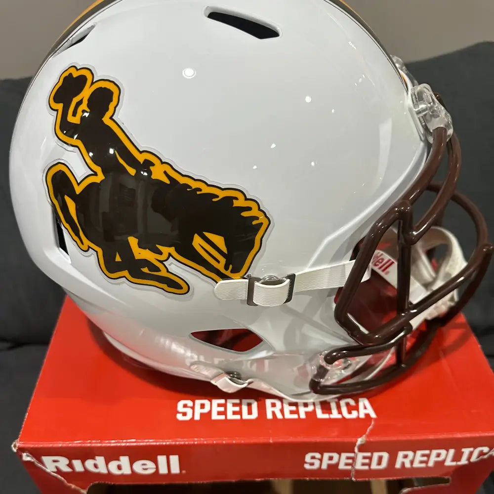 Wyoming Cowboys Full Size Speed Replica Football Helmet - NCAA