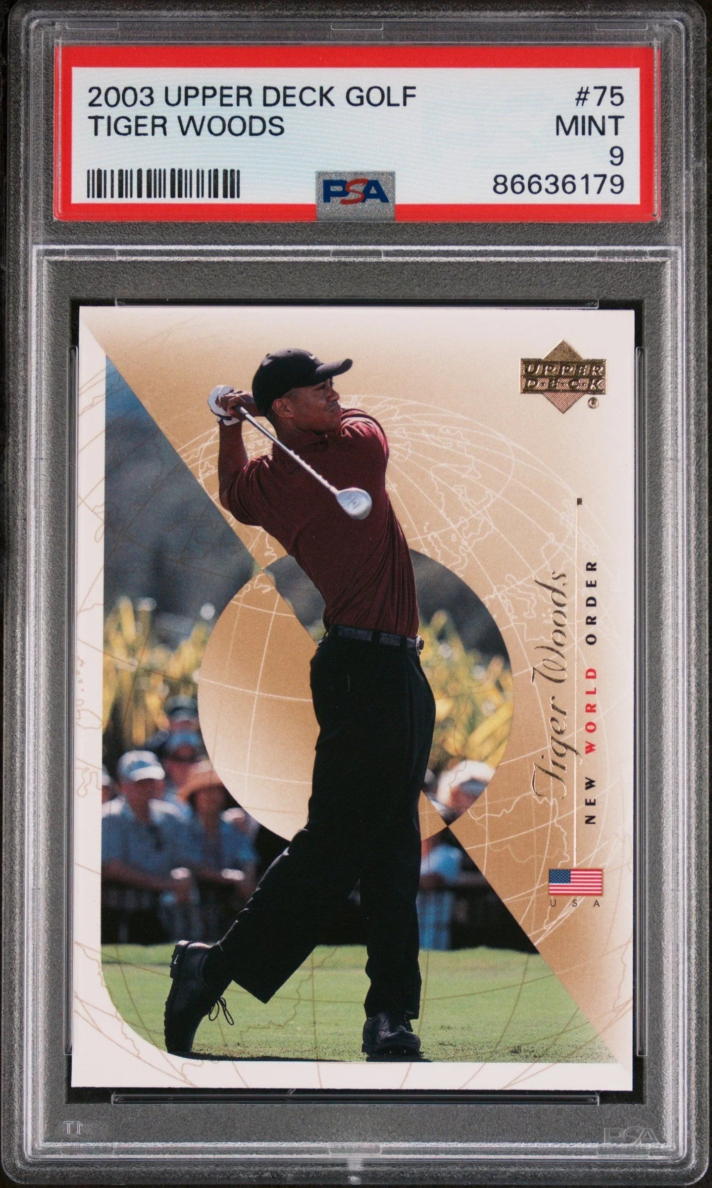 2003 UPPER DECK GOLF TIGER WOODS #75 - PSA 9