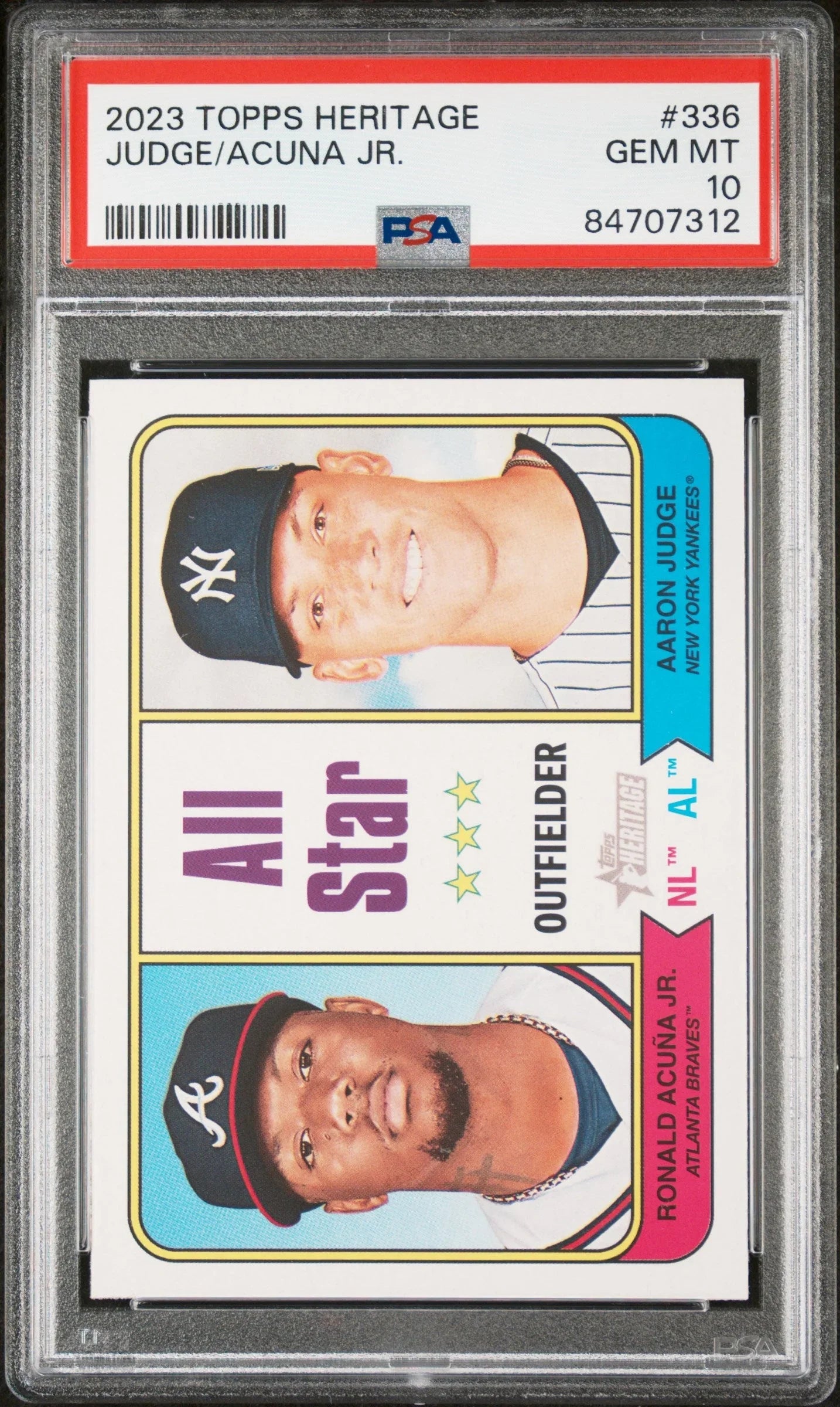 2023 TOPPS HERITAGE ACUNA JR/JUDGE #336 - PSA 10