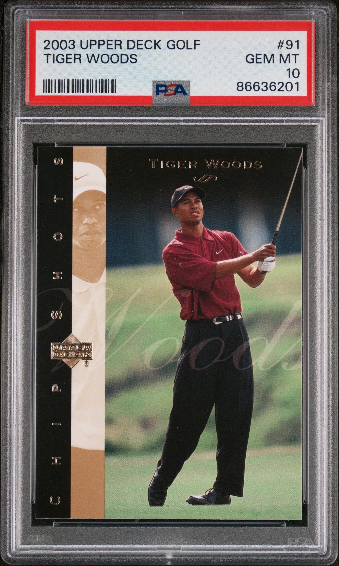 2003 UPPER DECK GOLF TIGER WOODS #91 - PSA 10