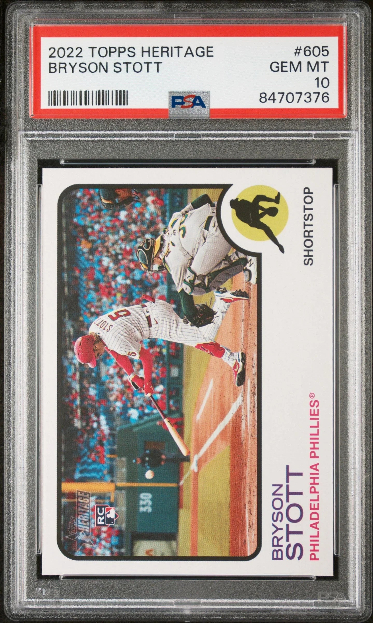 2022 TOPPS HERITAGE BRYSON STOTT #605 - PSA 10 ROOKIE CARD