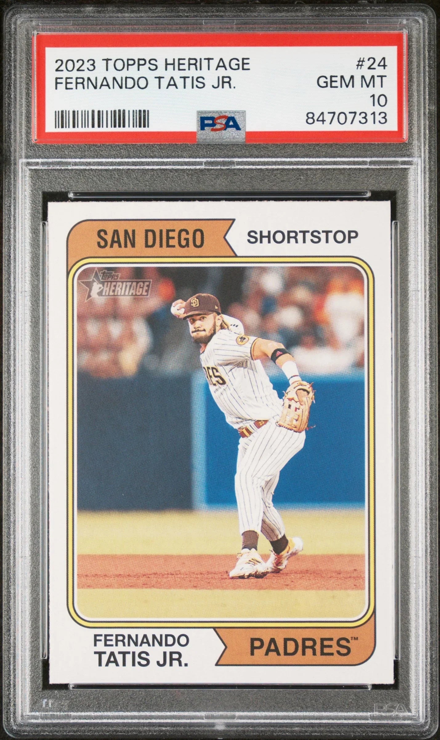 2023 TOPPS HERITAGE FERNANDO TATIS JR. #24 - PSA 10