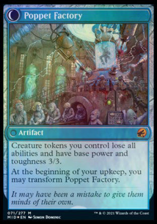 Poppet Stitcher // Poppet Factory (PRE-71S) - Innistrad: Midnight Hunt Promos: (Double Faced Transform) Foil