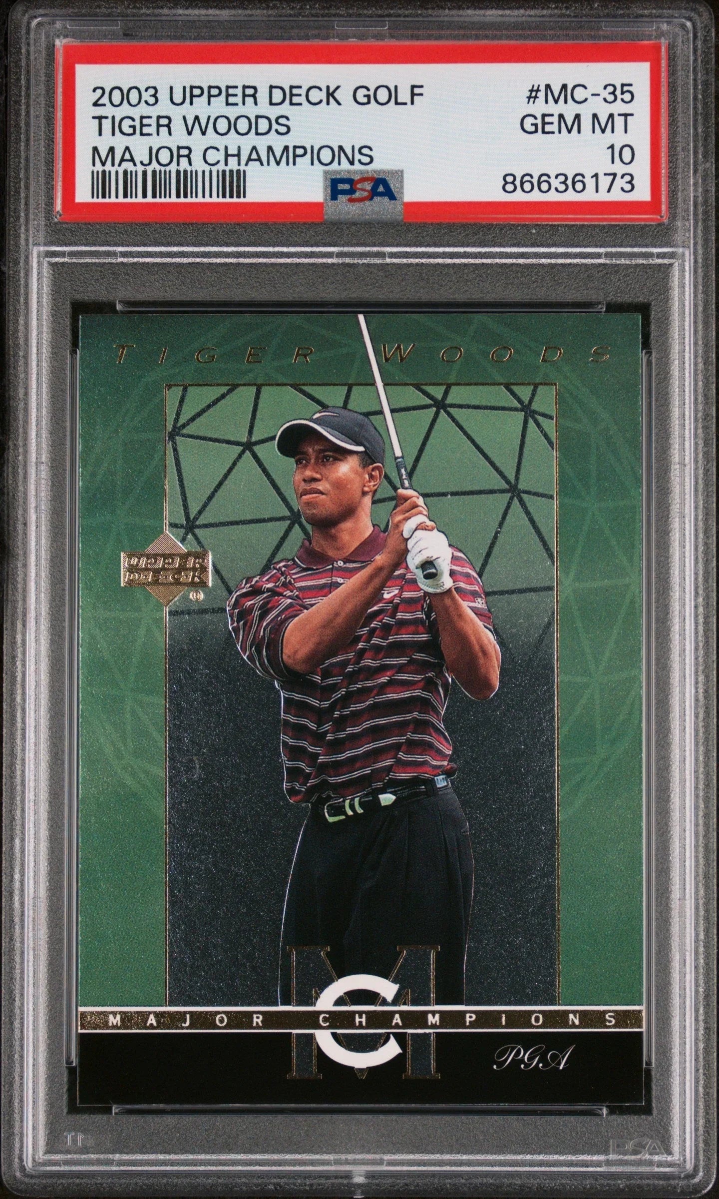 2003 UPPER DECK MAJOR CHAMPIONS TIGER WOODS #MC-35 - PSA 10