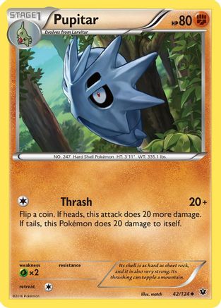 Pupitar 042/124 - XY  Fates Collide Reverse Holofoil