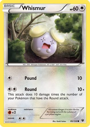 Whismur 080/124 - XY  Fates Collide Reverse Holofoil