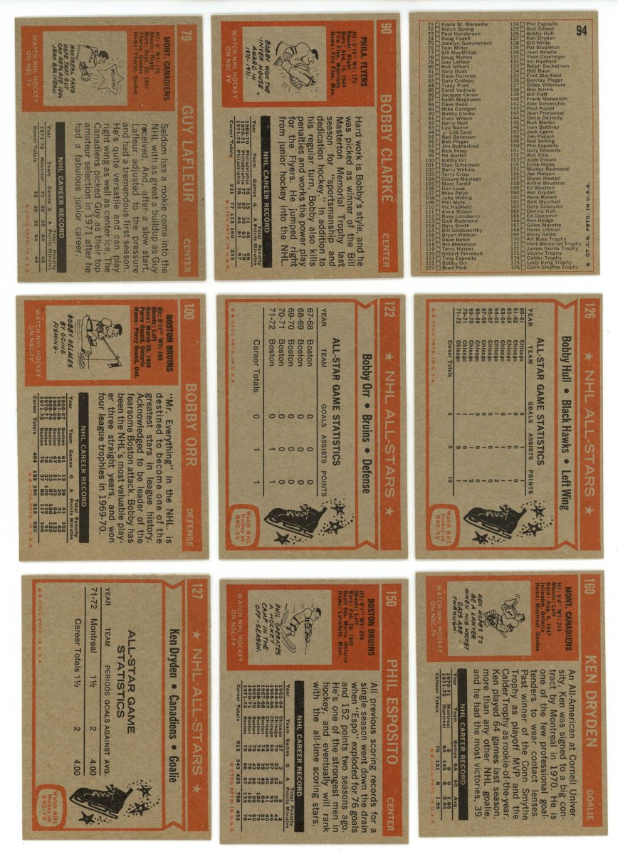 1972-73 TOPPS HOCKEY COMPLETE SET BREAK - 9 CARDS PER BOX! 2 hofers per box!