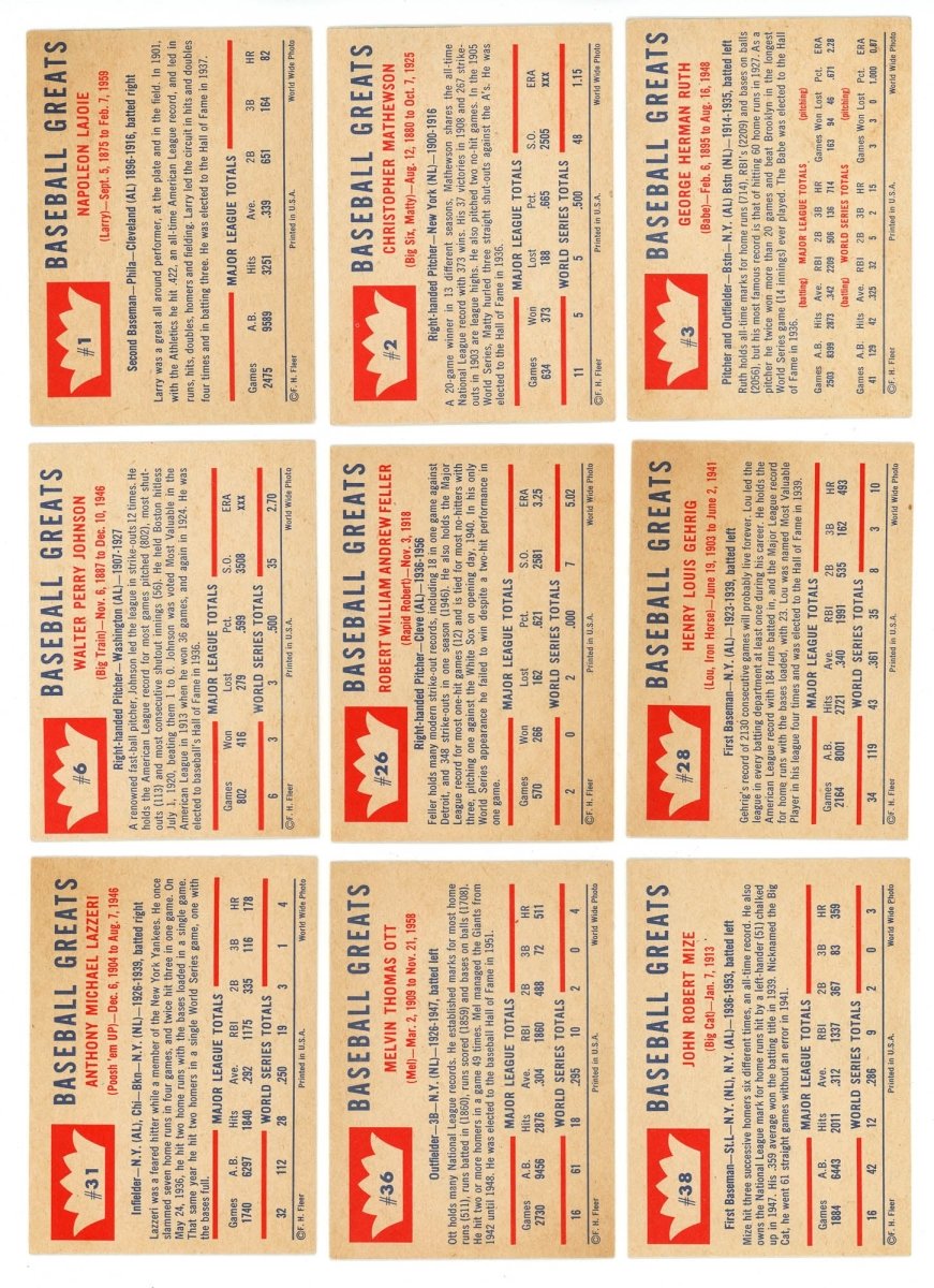 1960 FLEER BASEBALL GREATS COMPLETE SET BREAK - 3 CARDS PER BOX! 2-3 HOF IN EVERY BOX!