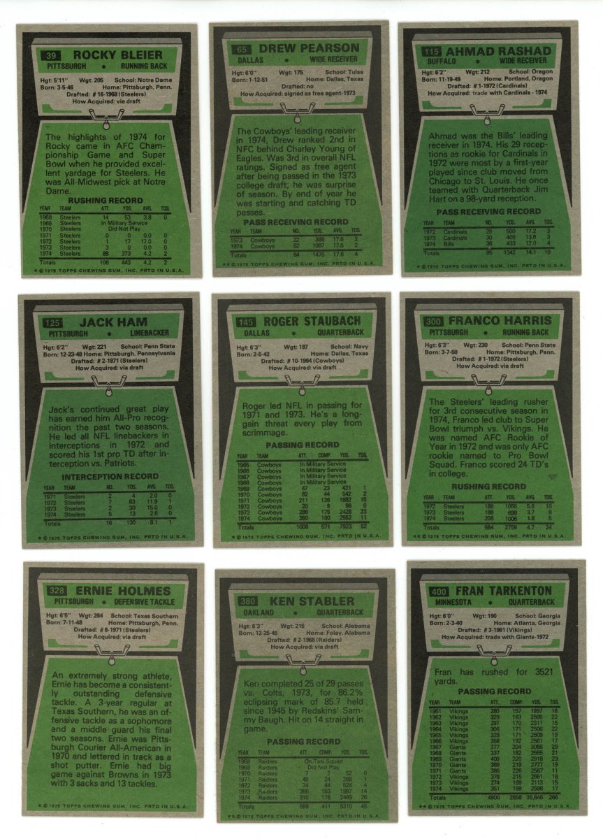 1975 TOPPS FOOTBALL COMPLETE SET BREAK – 12 CARDS PER BOX! Includes 2 HOFers!