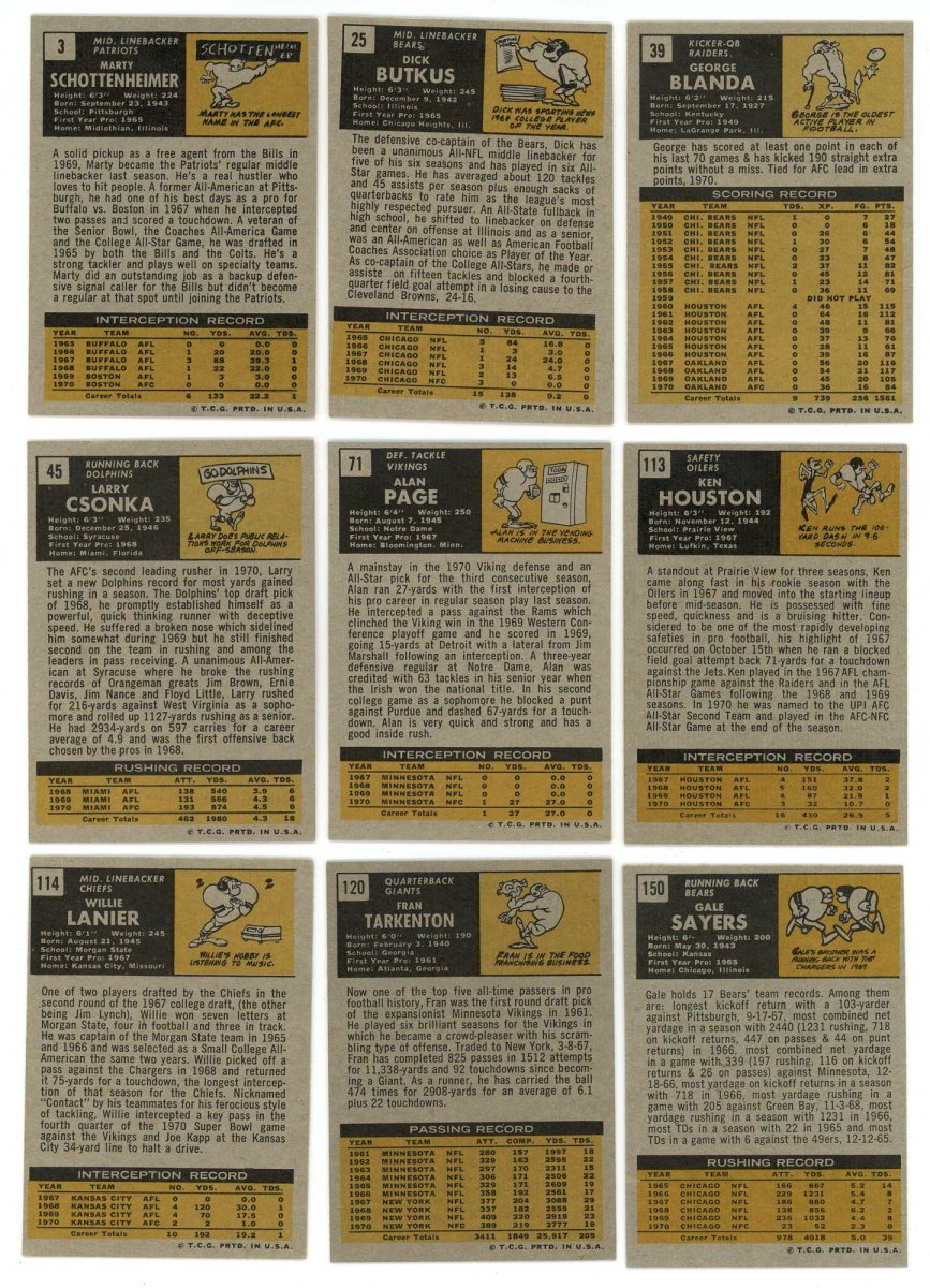 1971 TOPPS FOOTBALL COMPLETE SET BREAK - 10 CARDS PER BOX! 2 HOFERS per box!
