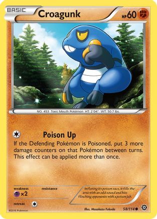 Croagunk 058/114 - XY  Steam Siege Reverse Holofoil