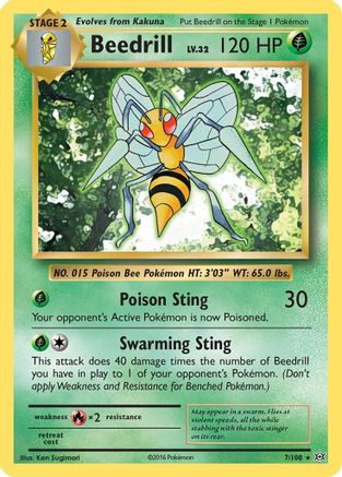 Beedrill 007/108 - XY  Evolutions Reverse Holofoil