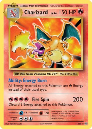 Charizard 011/108 - XY  Evolutions Reverse Holofoil