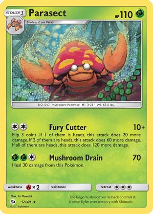 Parasect 005/149 - SM Base Set Reverse Holofoil