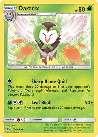 Dartrix 010/149 - SM Base Set Reverse Holofoil