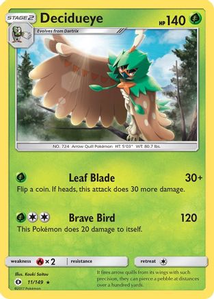 Decidueye 011/149 - SM Base Set Reverse Holofoil